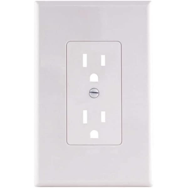 Titan3 Technology 1-Gang Decorator Plastic Wall Plate, White Smooth, 5PK TPPCSW-D-5 - main